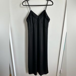 Black H&M satin midi dress